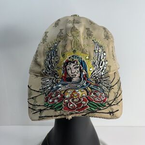 Christian Audigier Hat Vintage Metallic‎ Gold Sig/Crown Adult One Size Cap